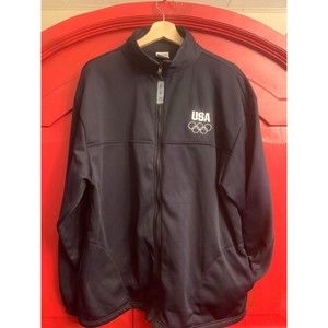 Vintage XL USA  Olympic Committee Zip Front Embroidered Jacket Snoop Simone EUC